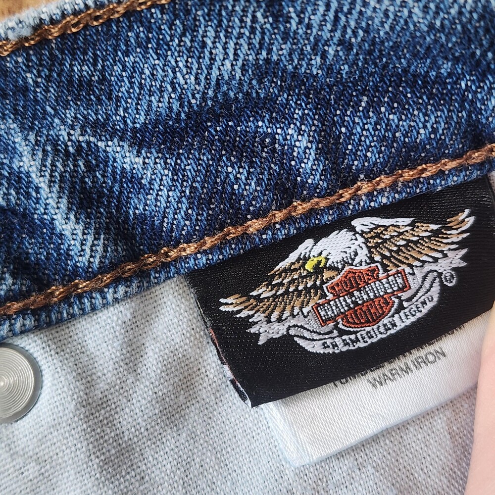 Harley-Davidson Jeans Womens 6 Petite Blue Medium Wash High Rise Straight Denim - Picture 6 of 14
